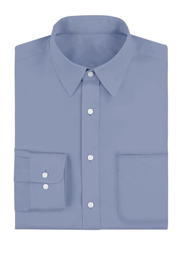 Grey Plain Cotton Full Sleeves Shirt - Image 5