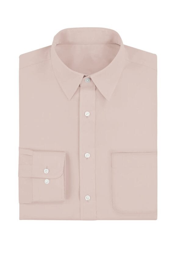 Pink Plain Cotton Full Sleeves Shirt - Image 5