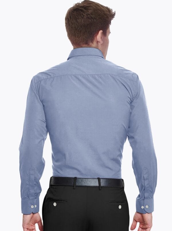 Grey Plain Cotton Full Sleeves Shirt - Image 4