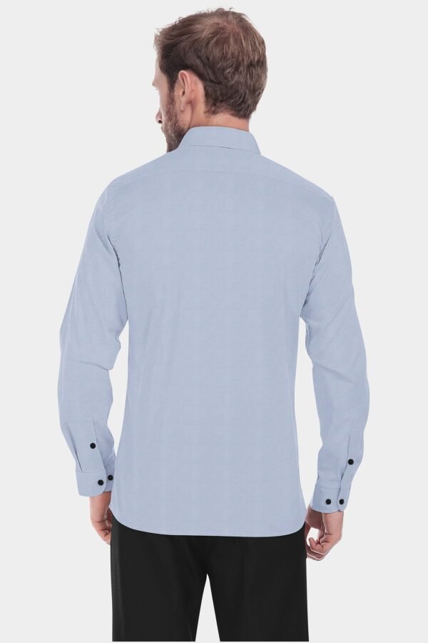 Blue Cotton Full Sleeves Shirt - Image 3