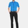 Blue Cotton Checkered Half Sleeves Shirts - Image 3