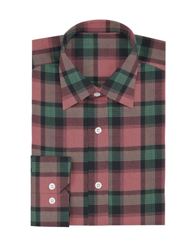 Brown Cotton Checkered Full Sleeves Shirt - Image 5