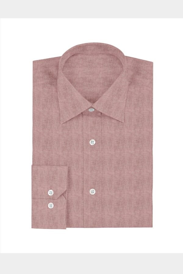 Pink Plain Cotton Full Sleeves Shirt - Image 5