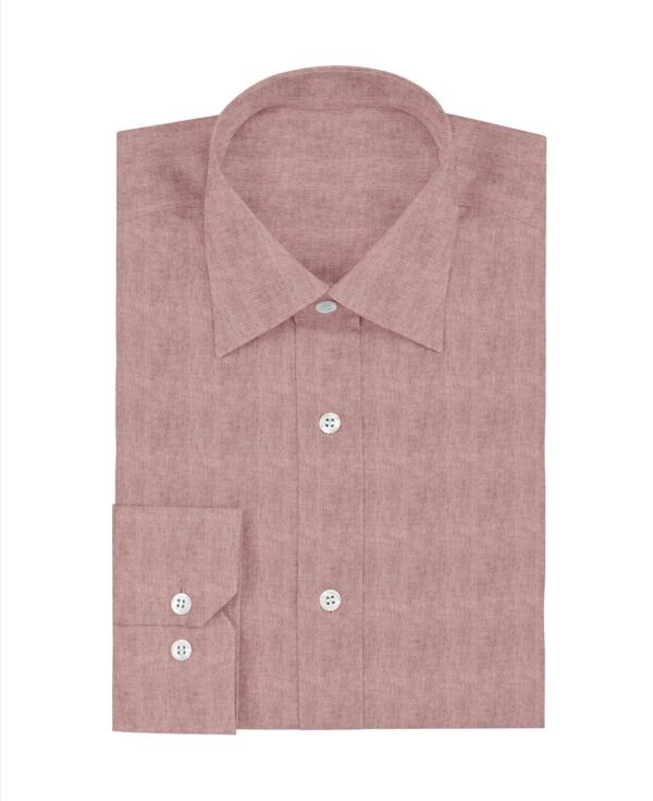 Pink Plain Cotton Full Sleeves Shirt - Image 5