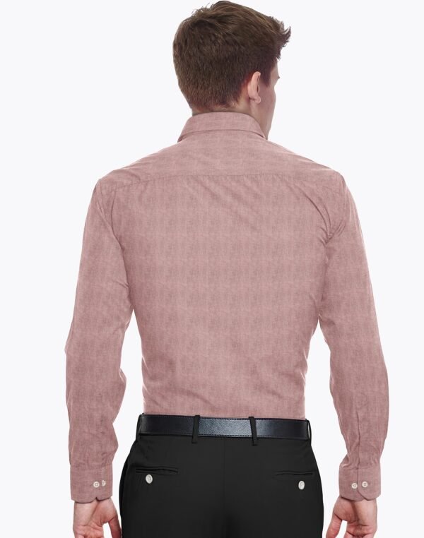 Pink Plain Cotton Full Sleeves Shirt - Image 4