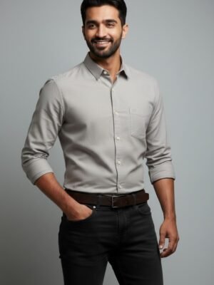 Beige Premium Oxford Cotton Shirt