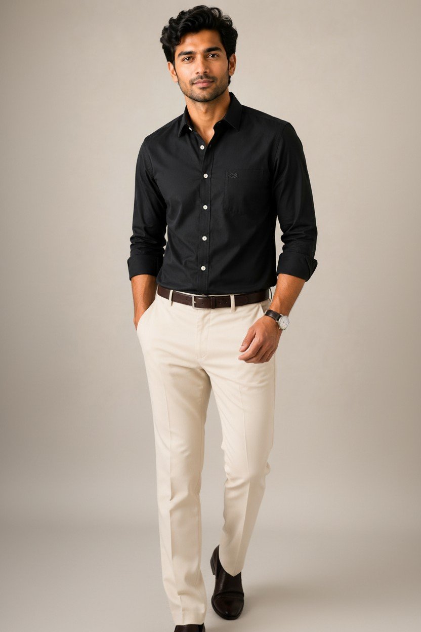 Black Premium Oxford Cotton Shirt - Image 3