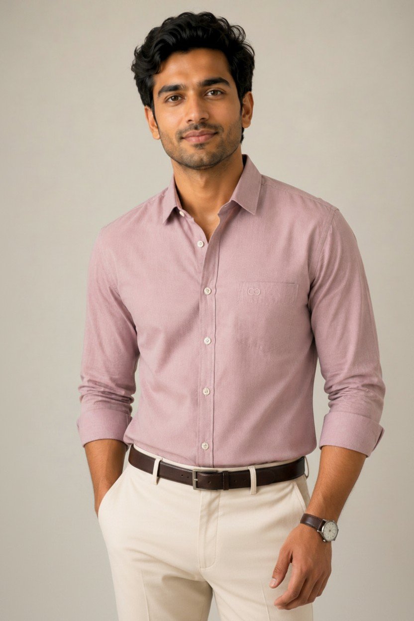 Dusty Pink Premium Oxford Cotton Shirt - Image 2