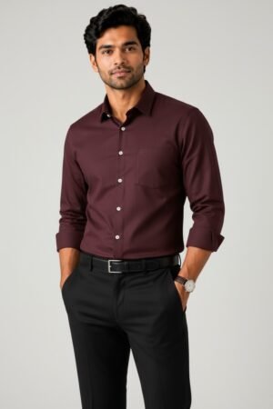 Maroon Premium Oxford Cotton Shirt