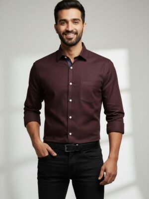 Maroon Premium Oxford Cotton Shirt