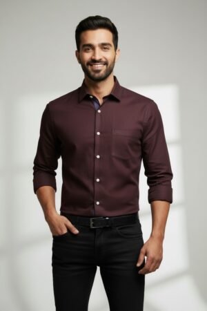 Maroon Premium Oxford Cotton Shirt