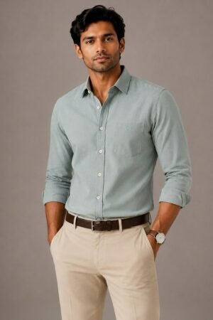Olive Green Premium Oxford Cotton Shirt