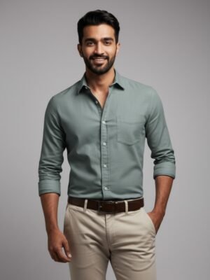 Olive Green Premium Oxford Cotton Shirt