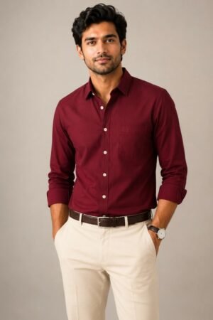Red Premium Oxford Cotton Shirt